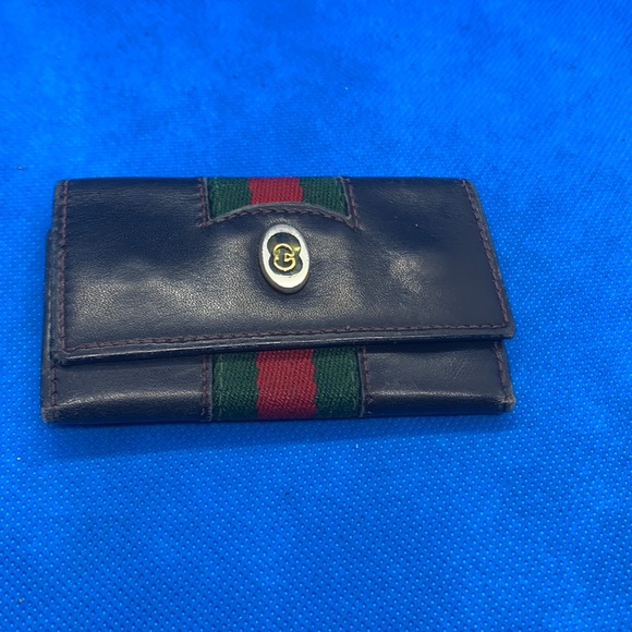 Gucci vintage black key holder wallet Sheri web - Picture 1 of 5